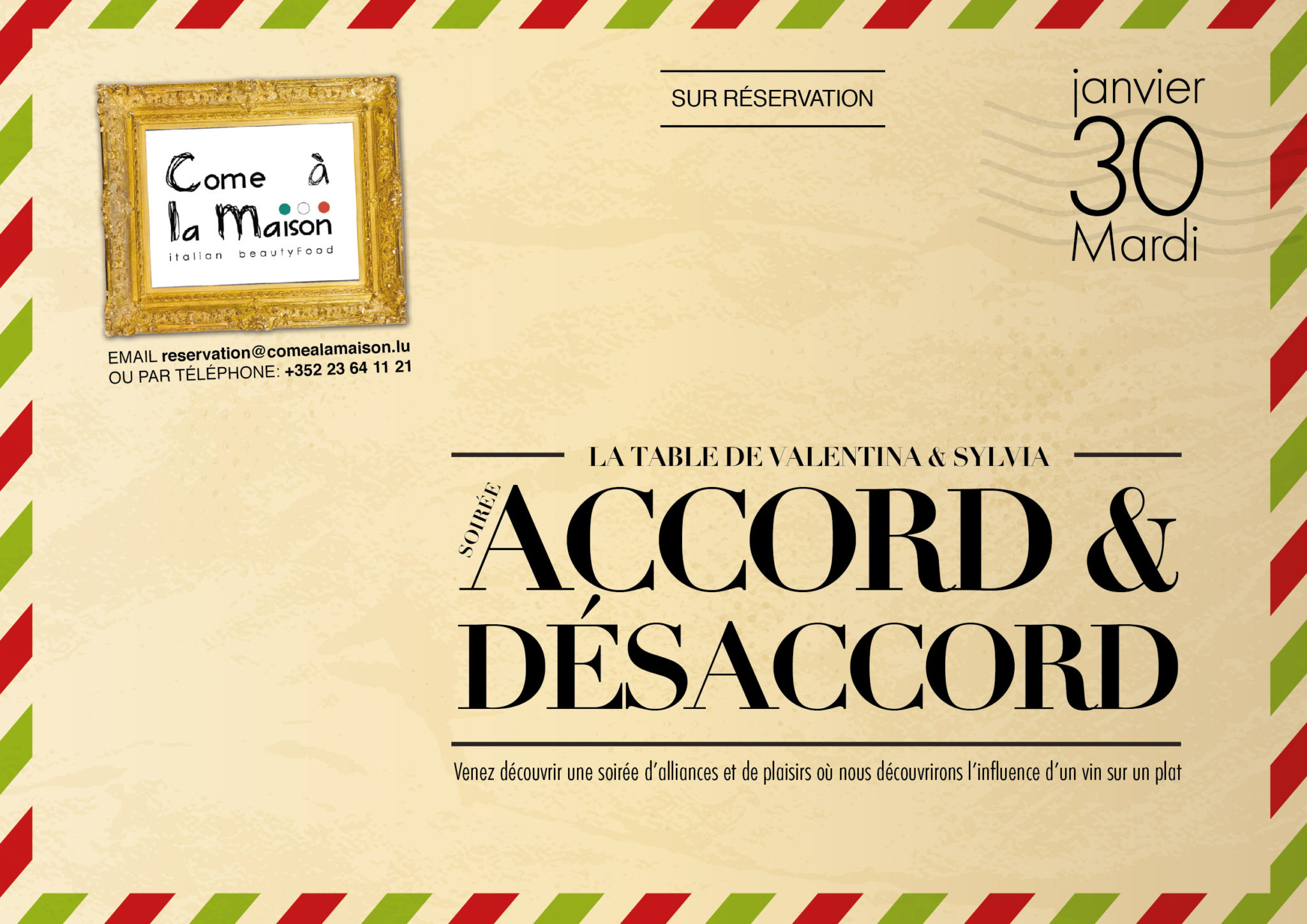 (SOIRÉE) ACCORD ET DESACCORD