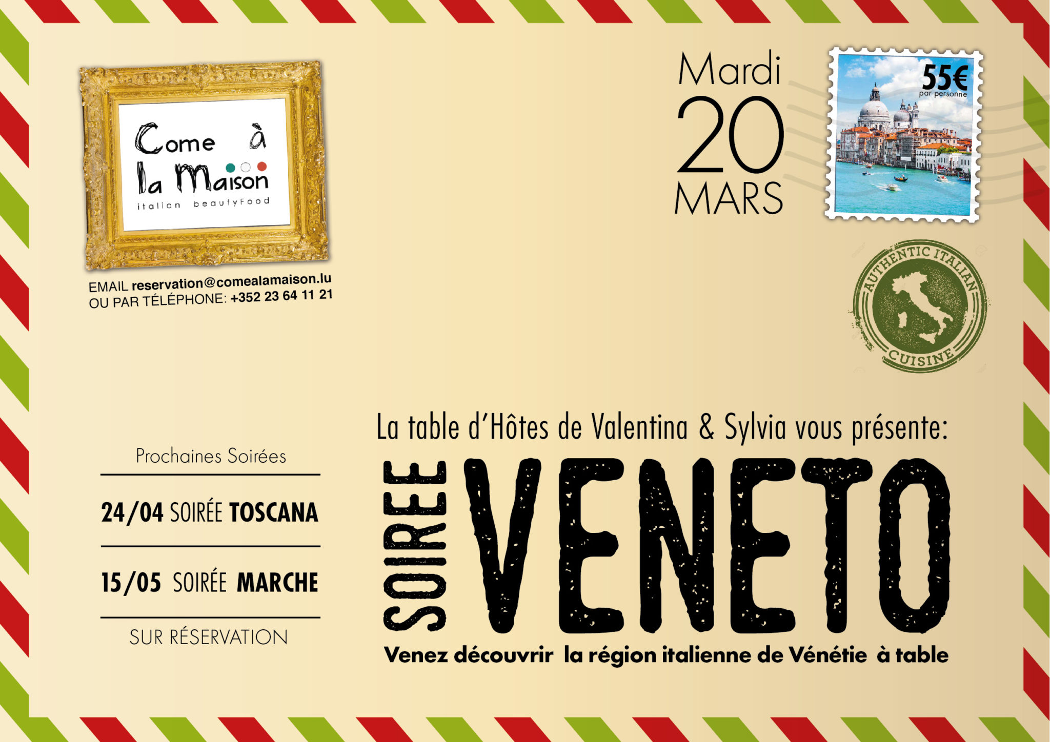 Soirée Veneto – Table d’Hôtes de Valentina & Sylvia