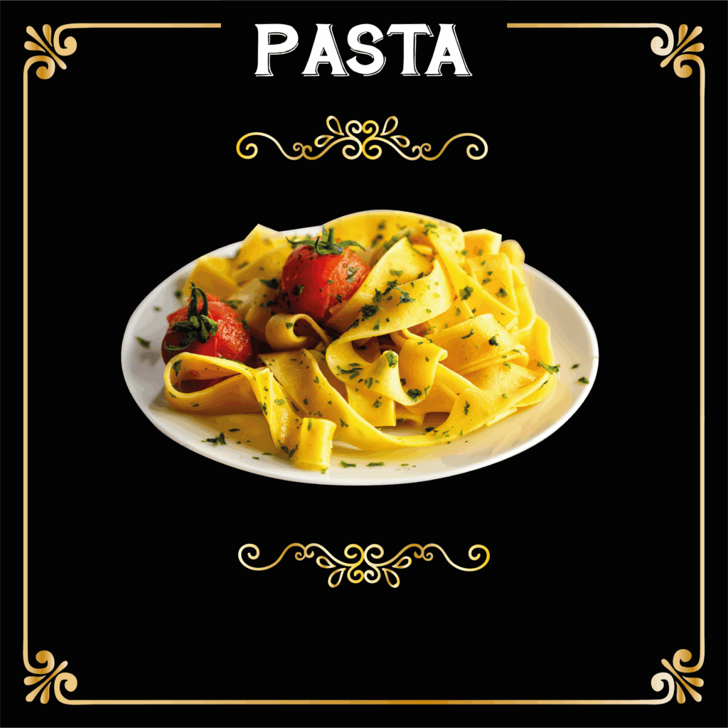 Plat de pâtes italiennes servi à La Focacceria, traiteur de Come à la Maison
